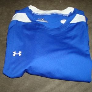 UNDER ARMOR SOCCER/FOOTBALL BLUE JERSEY SIZE LARGE